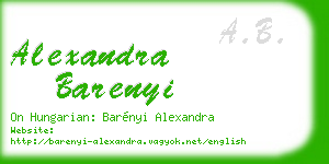 alexandra barenyi business card